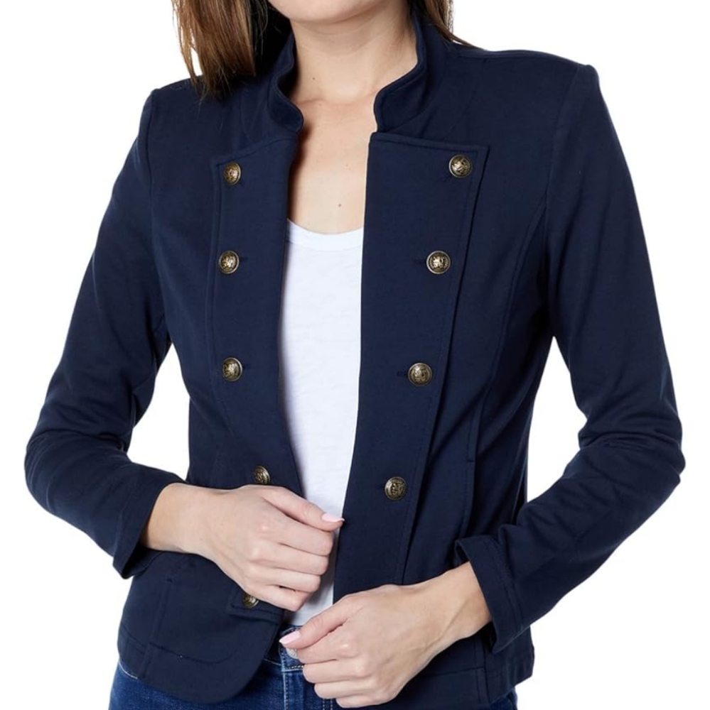 Tommy Hilfilger Navy Double-Breasted Military Women's Jacket